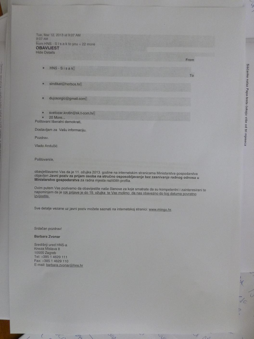 Iz Siska krenuo novi skandal HNS-a oko zapošljavanja članova Iz Siska krenuo novi skandal HNS-a oko zapošljavanja članova