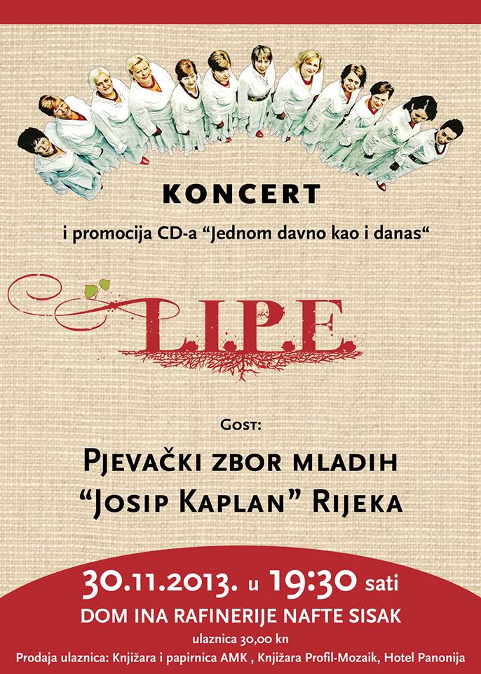 Sisačke “Lipe” koncertom slave 21. rođendan Sisačke “Lipe” koncertom slave 21. rođendan