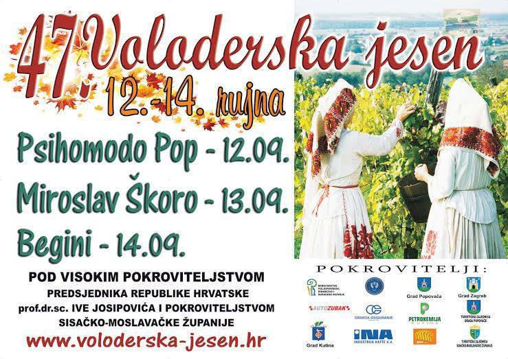 47. Voloderske jeseni od 11. do 14. rujna 47. Voloderske jeseni od 11. do 14. rujna