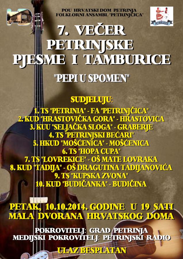 7. večer petrinjske pjesme i tamburice 7. večer petrinjske pjesme i tamburice