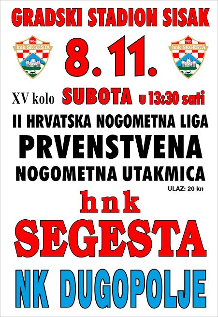 Dijelimo tri puta po dvije ulaznice za utakmicu Segesta – Dugopolje Dijelimo tri puta po dvije ulaznice za utakmicu Segesta – Dugopolje