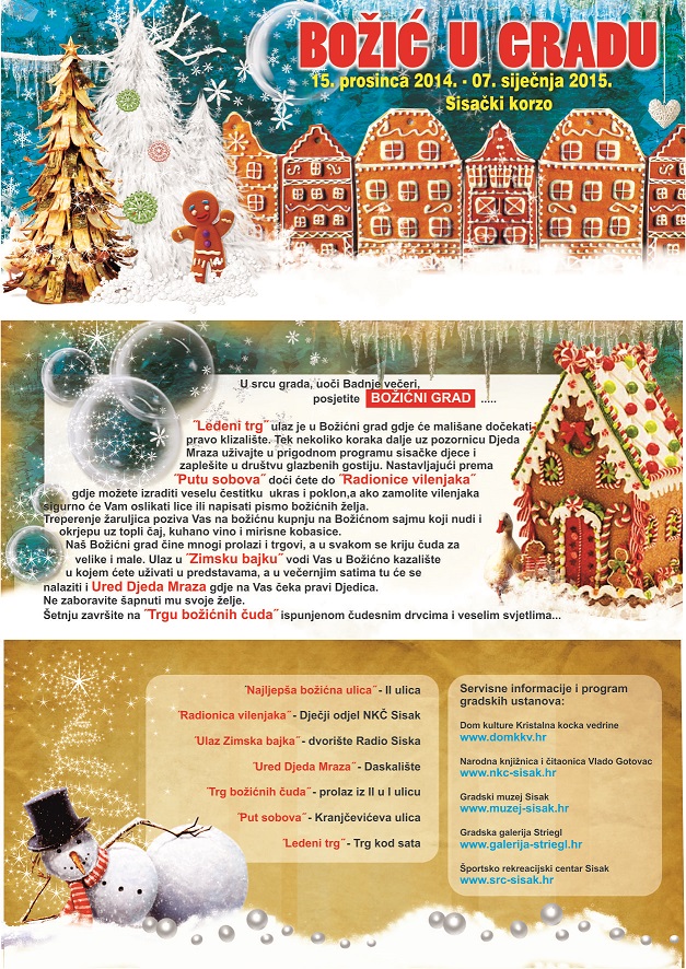 Božićni grad i klizalište u središtu Siska