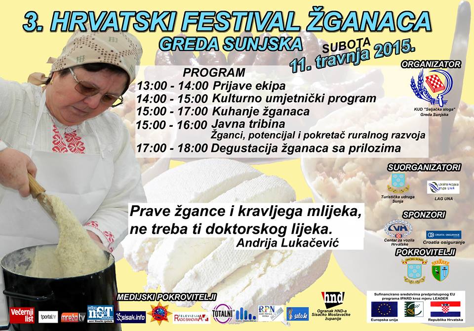 U subotu Treći hrvatski festival žganaca u Gredi Sunjskoj U subotu Treći hrvatski festival žganaca u Gredi Sunjskoj