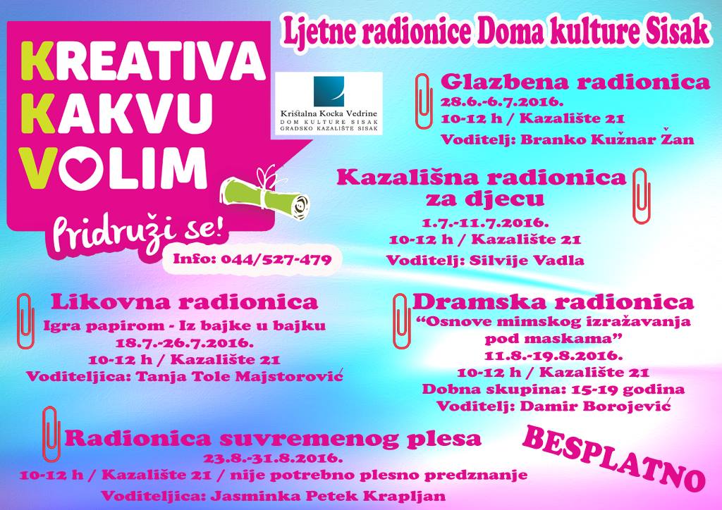 Ljetne radionice za djecu i srednjoškolce Ljetne radionice za djecu i srednjoškolce