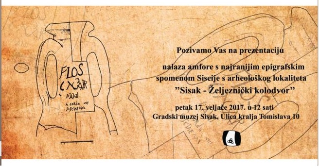 Prezentacija amfore s najranijim epigrafskim spomenom Siscije Prezentacija amfore s najranijim epigrafskim spomenom Siscije