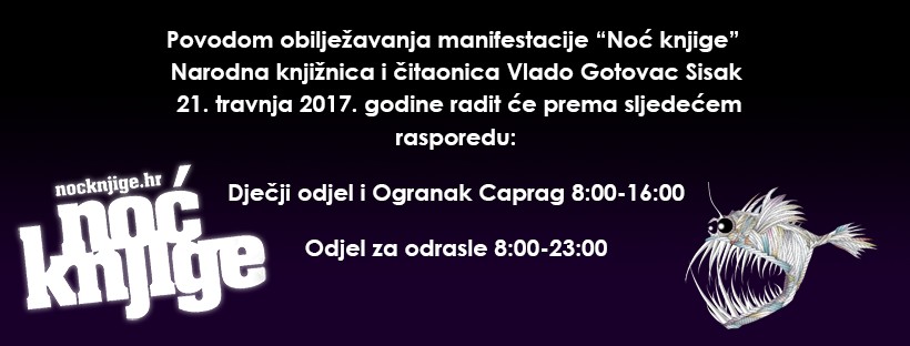Noć knjige u petak, 21. travnja