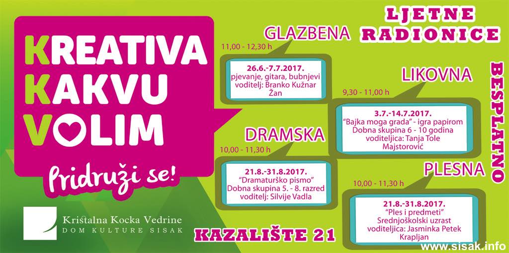 Ljetne radionice za djecu i srednjoškolce u organizaciji KKV Ljetne radionice za djecu i srednjoškolce u organizaciji KKV