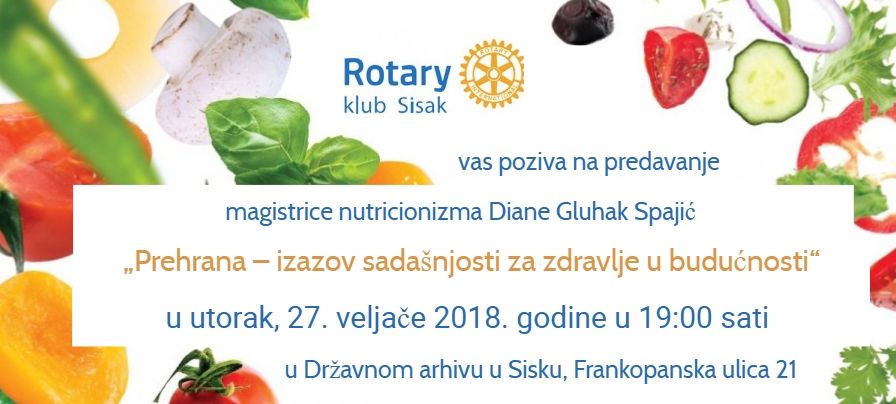 Predavanje o prehrani u Državnom arhivu Sisak Predavanje o prehrani u Državnom arhivu Sisak