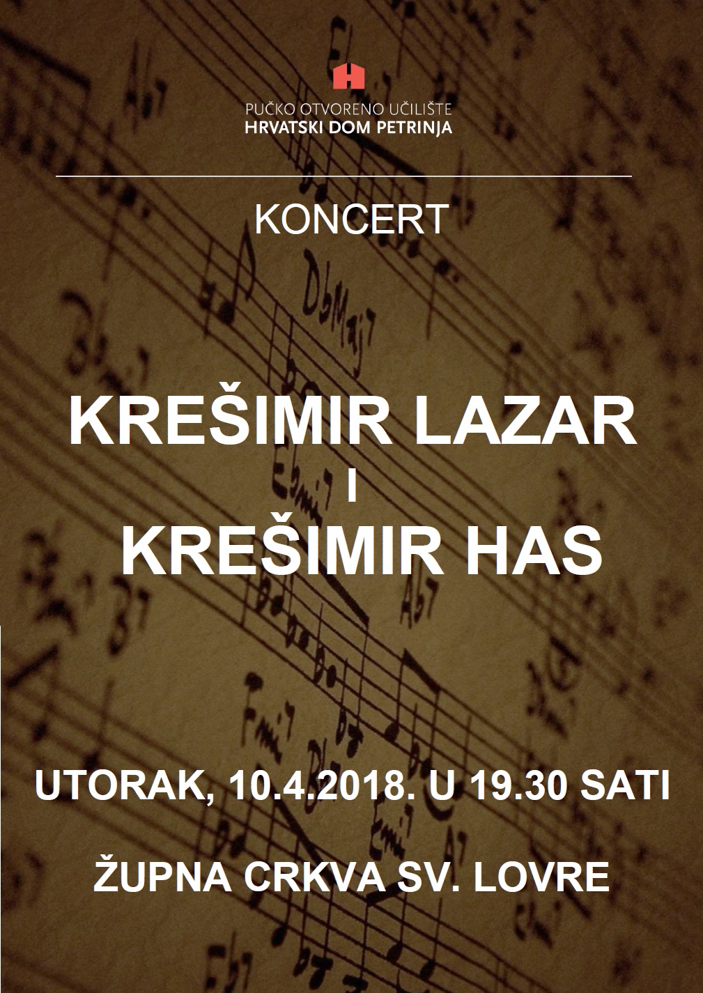 Koncert Krešimira Lazara i Krešimira Hasa u Petrinji Koncert Krešimira Lazara i Krešimira Hasa u Petrinji