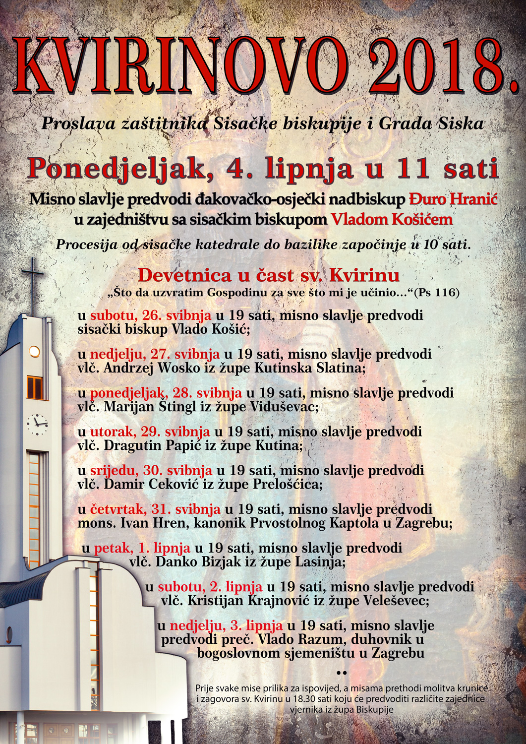 Kvirinovo 2018. i devetnica koja mu prethodi Kvirinovo 2018. i devetnica koja mu prethodi