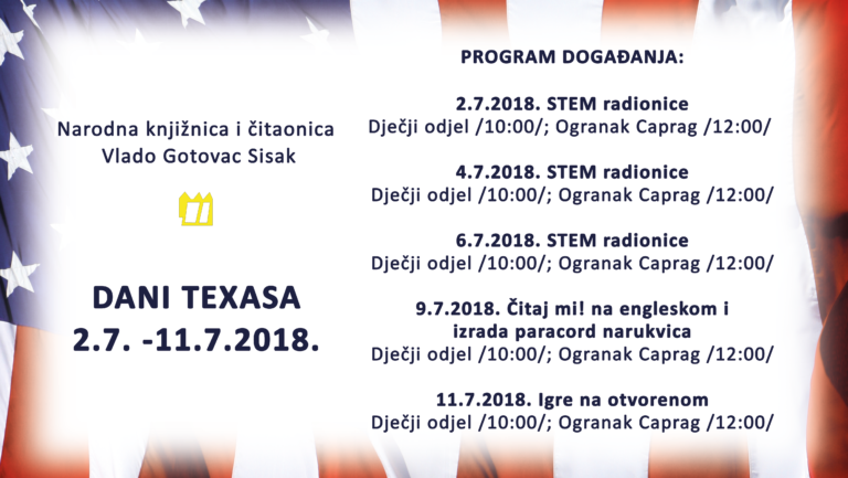 Dani Texasa u Sisku od 2. do 11. srpnja Dani Texasa u Sisku od 2. do 11. srpnja