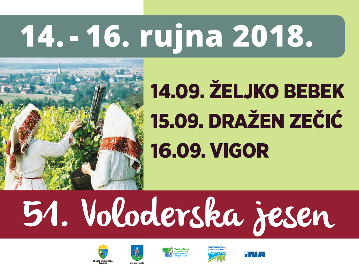 Od 14. do 16. rujna je 51. Voloderska jesen Od 14. do 16. rujna je 51. Voloderska jesen