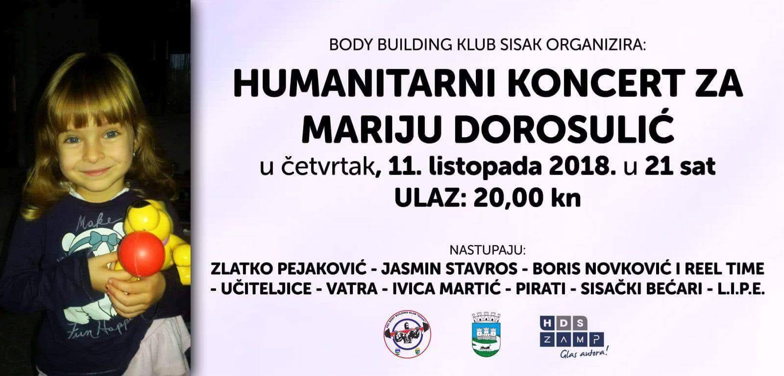 Humanitarni koncert za Mariju Dorosulić Humanitarni koncert za Mariju Dorosulić