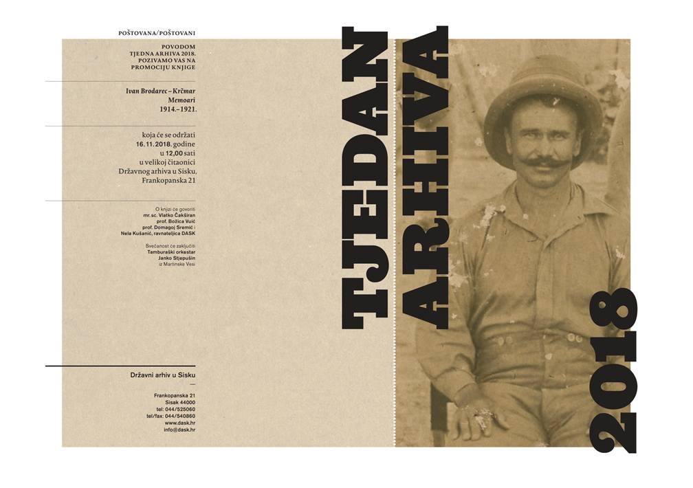 Predstavljena knjiga ratnih zapisa “Ivan Brodarec – Krčmar: Memoari 1914. – 1921.” Predstavljena knjiga ratnih zapisa “Ivan Brodarec – Krčmar: Memoari 1914. – 1921.”