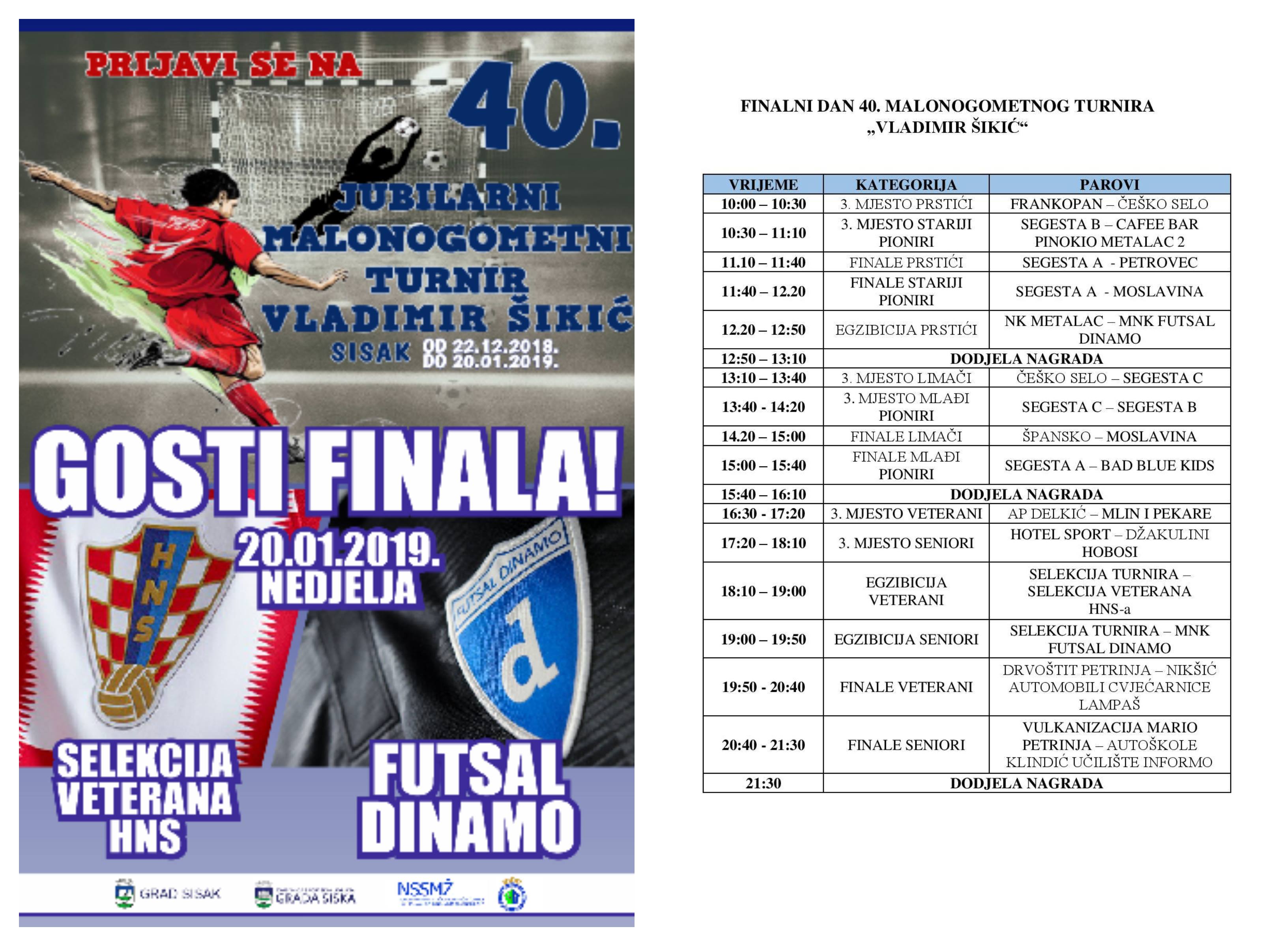 U nedjelju je finale 40. malonogometnog turnira “Vladimir Šikić” U nedjelju je finale 40. malonogometnog turnira “Vladimir Šikić”