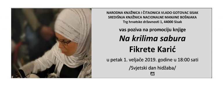 Promocija knjige “Na krilima sabura” Fikrete Karić