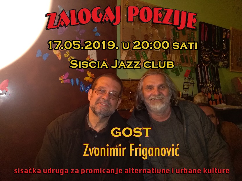 Zalogaj poezije ovoga petka u gostima ima Zvonimira Friganovića Zalogaj poezije ovoga petka u gostima ima Zvonimira Friganovića