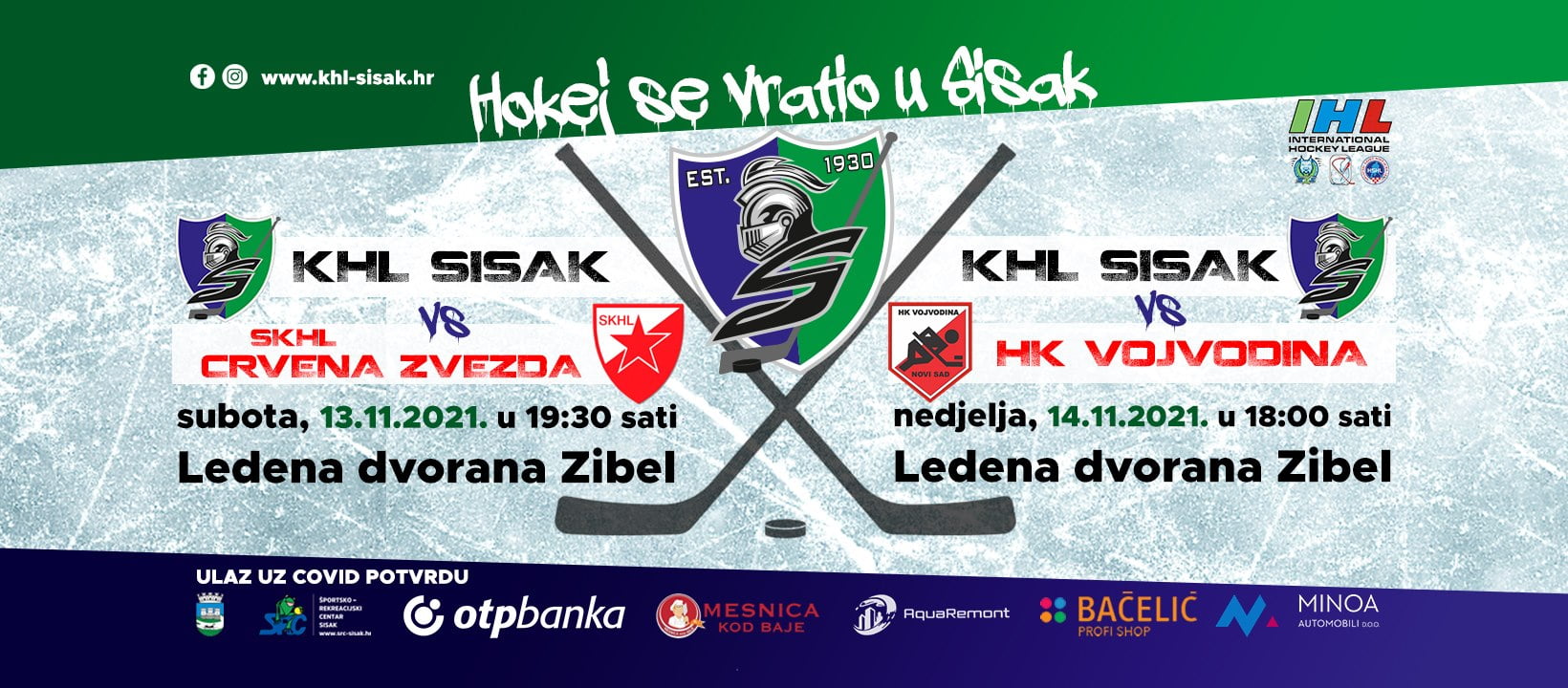 Hokejaški vikend: U Sisak stiže Crvena zvezda i Vojvodina