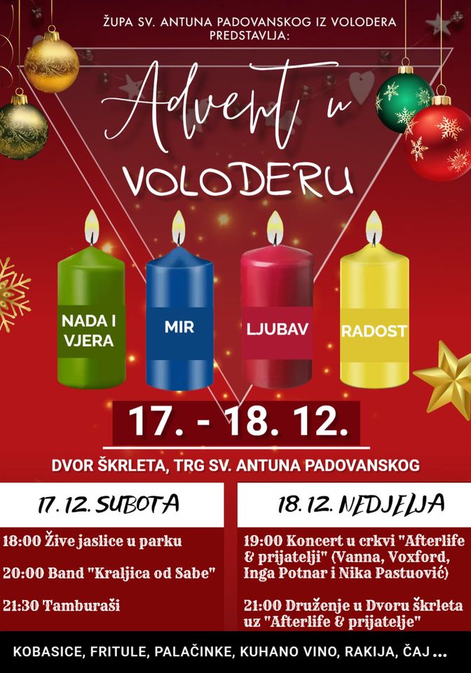 Program adventa u Voloderu 17. i 18. prosinca donosi prikaz živih jaslica, koncert Vanne… Program adventa u Voloderu 17. i 18. prosinca donosi prikaz živih jaslica, koncert Vanne…