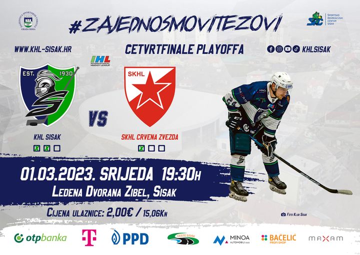 Sisak dočekuje Crvenu zvezdu u 4. utakmici doigravanja IHL-a Sisak dočekuje Crvenu zvezdu u 4. utakmici doigravanja IHL-a