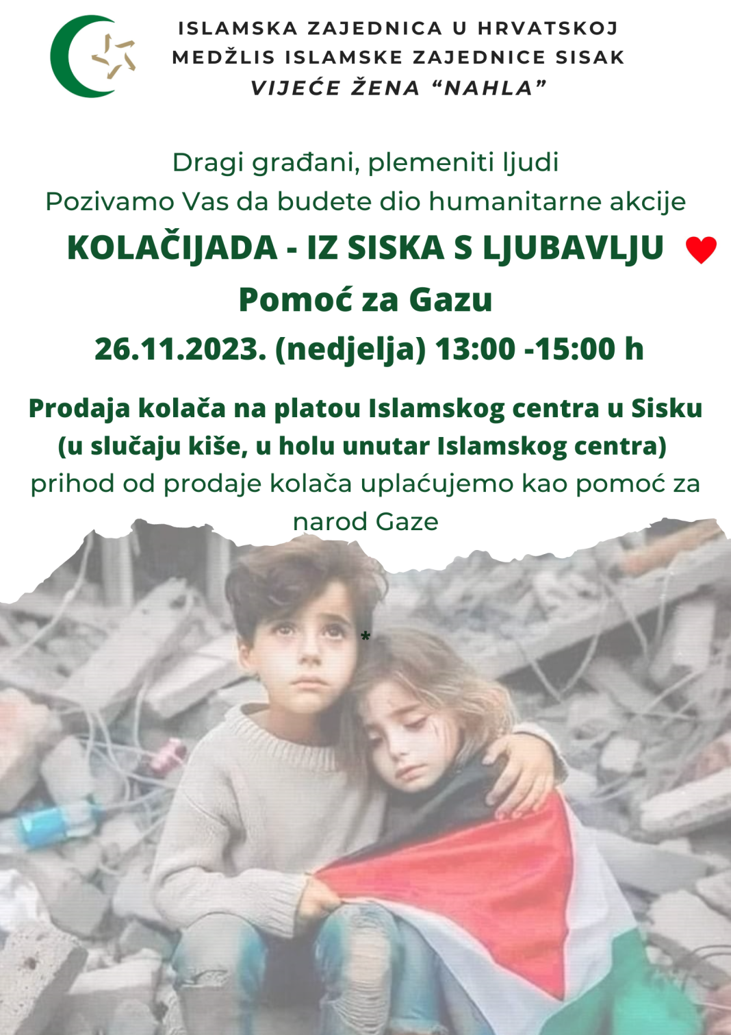 Kolačijada – iz Siska s ljubavlju – pomoć za narod Gaze Kolačijada – iz Siska s ljubavlju – pomoć za narod Gaze