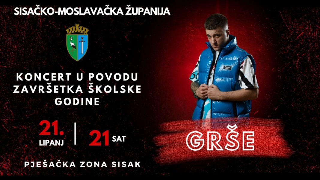 U petak, 21. lipnja koncert Grše u Sisku U petak, 21. lipnja koncert Grše u Sisku