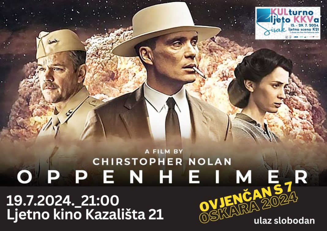 Oskarovac “Oppenheimer” na ljetnom kinu u Kazalištu 21 Oskarovac “Oppenheimer” na ljetnom kinu u Kazalištu 21