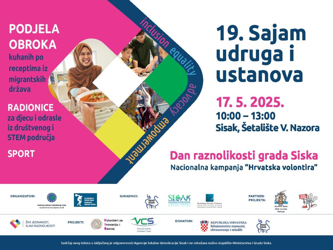 U subotu je 19. Sajam udruga i ustanova u Sisku U subotu je 19. Sajam udruga i ustanova u Sisku