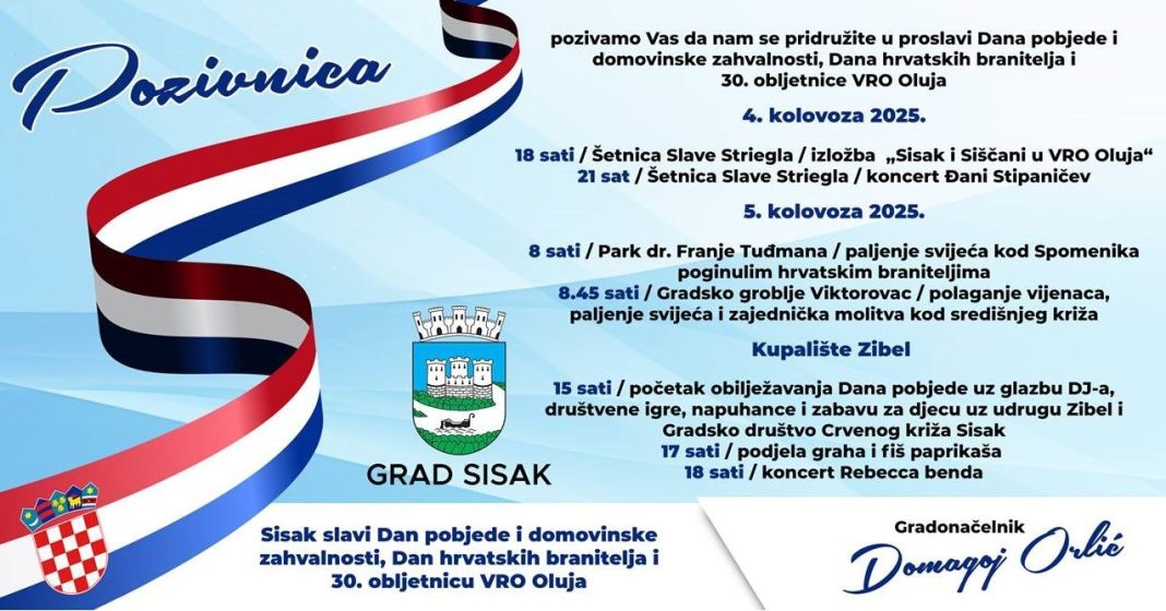 Sisak slavi Dan pobjede i domovinske zahvalnosti Sisak slavi Dan pobjede i domovinske zahvalnosti