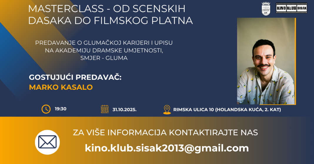 U Holandskoj kući Masterclass Kino kluba Sisak s Markom Kasalom U Holandskoj kući Masterclass Kino kluba Sisak s Markom Kasalom
