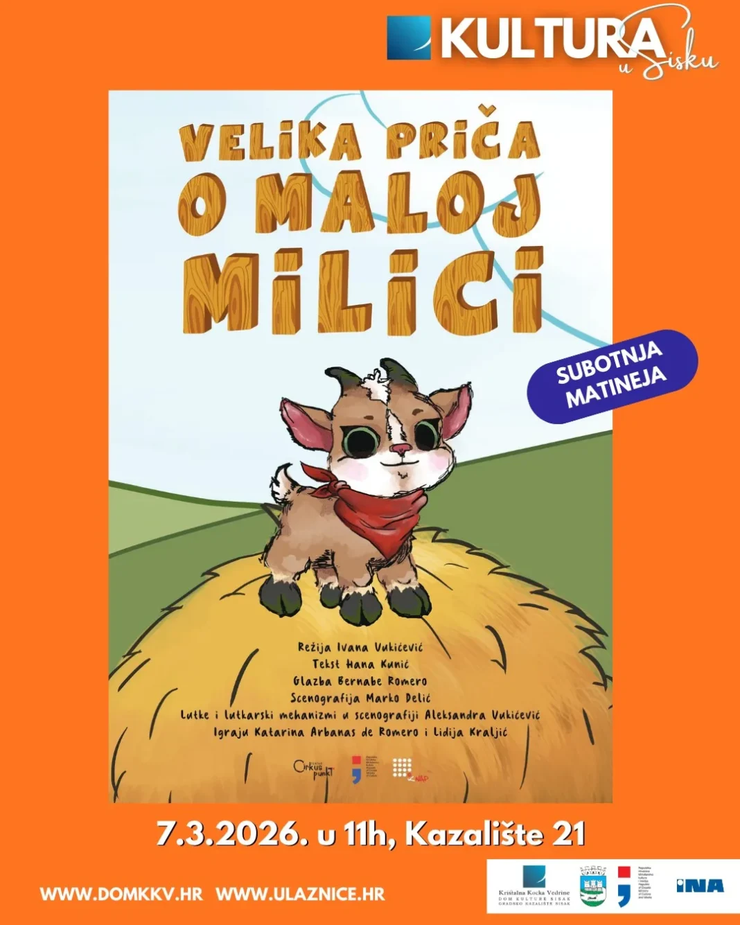 Subotnja matineja uz predstavu “Velika priča o maloj Milici” Teatra CIRKUS Punkt