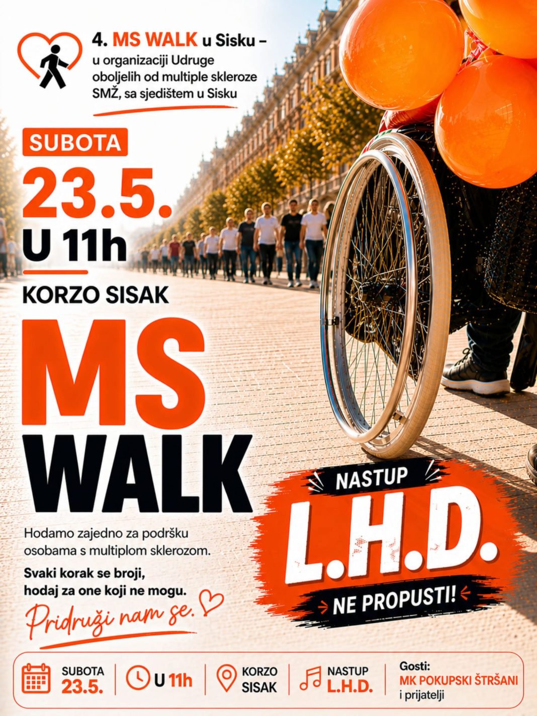 U subotu je 4. MS WALK u Sisku U subotu je 4. MS WALK u Sisku