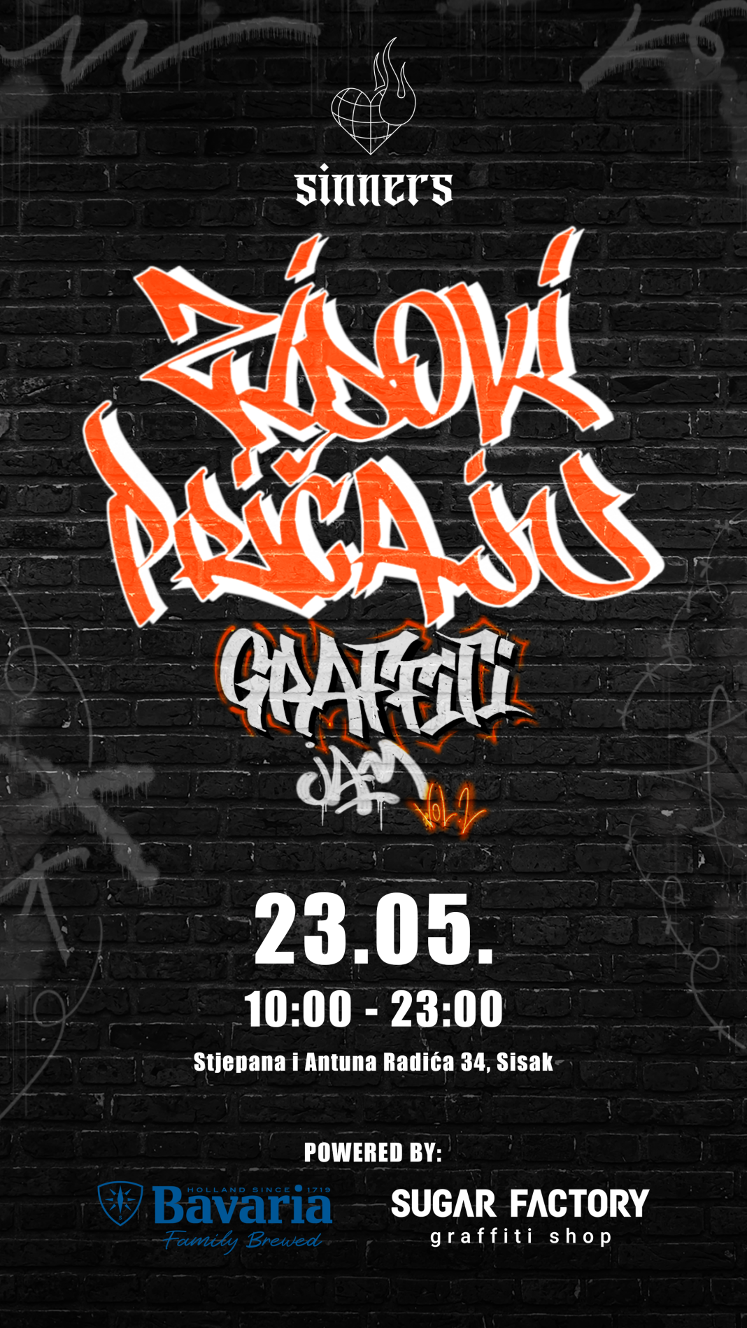 Sisački brend Sinners ove subote priprema novo izdanje svog Graffiti Jama Sisački brend Sinners ove subote priprema novo izdanje svog Graffiti Jama