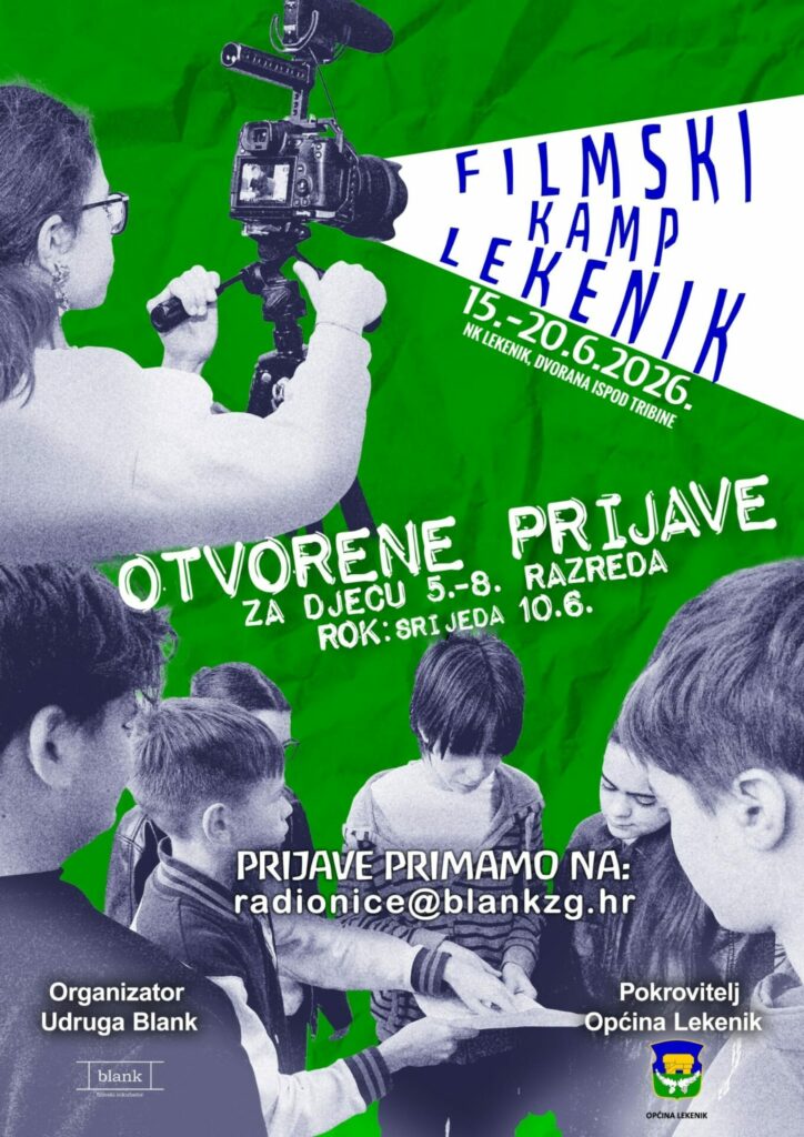 Otvorene prijave za besplatni filmski kamp u Lekeniku Otvorene prijave za besplatni filmski kamp u Lekeniku