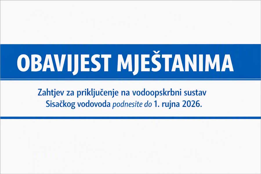 Obavijest mještanima koji se nalaze na trasi magistralnog cjevovoda „Blinjski Kut – Sunja“ Obavijest mještanima koji se nalaze na trasi magistralnog cjevovoda „Blinjski Kut – Sunja“