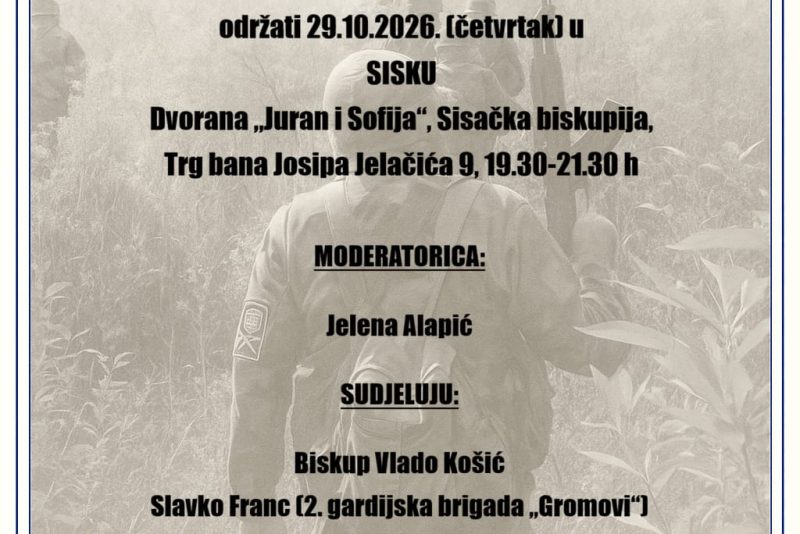 Tribina „Hrvatska vas zove (12): Banovina u Domovinskom ratu“.