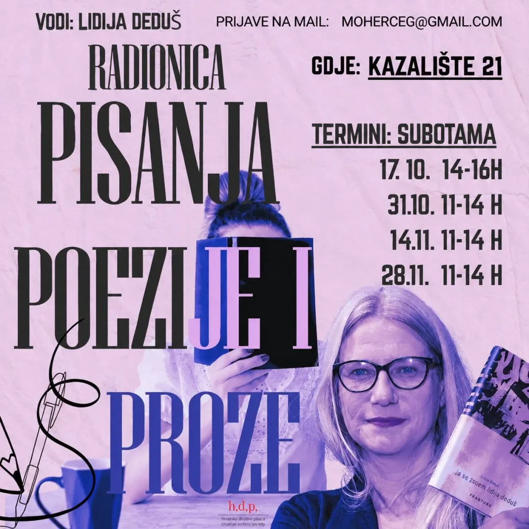 Radionica čitanja i pisanja s Lidijom Deduš u Kazalištu 21 Radionica čitanja i pisanja s Lidijom Deduš u Kazalištu 21