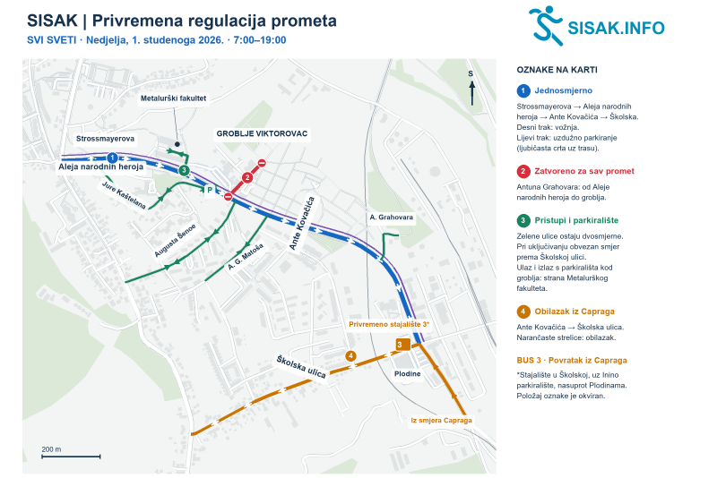 Prometna regulacija za blagdan Svih svetih